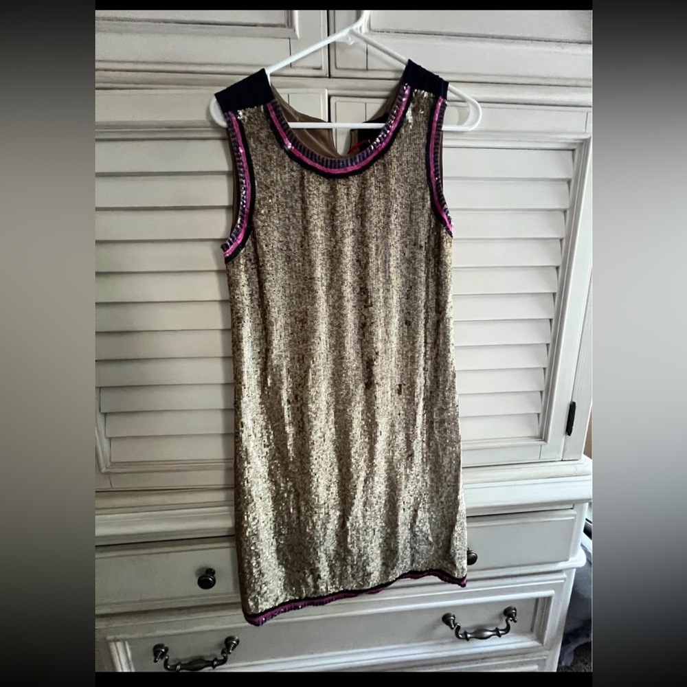 Cynthia Rowley Gold Sequin Dress size 6